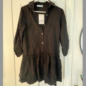 Zara Drop Waist Dress Black